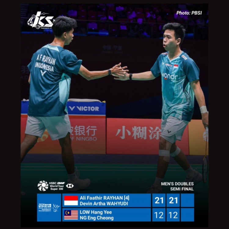 Kemenangan telak atas Malaysia, Ganda Putra Indonesia tembus partai puncak Super 300