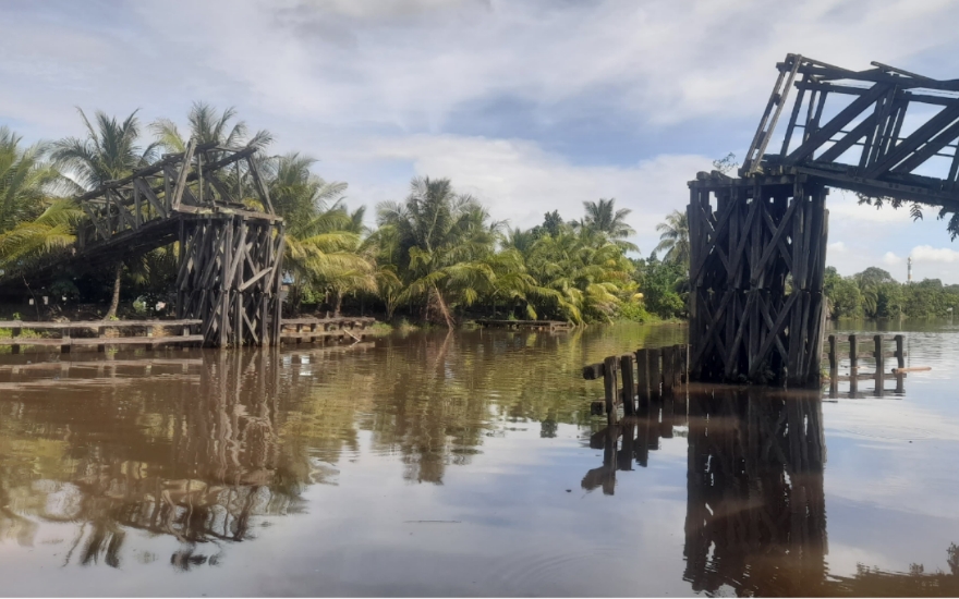 Jembatan Barunai Baru–Andaman terbengkalai, aktivitas ekonomi hingga keagamaan terganggu
